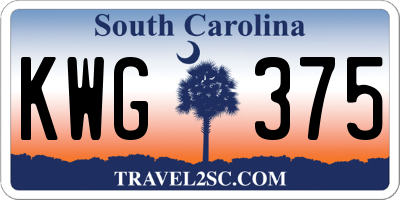 SC license plate KWG375