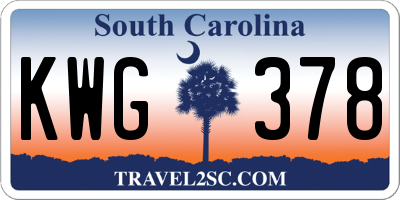SC license plate KWG378