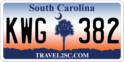 SC license plate KWG382