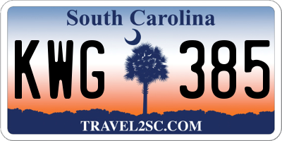 SC license plate KWG385