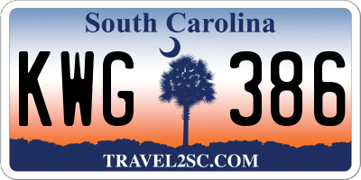 SC license plate KWG386