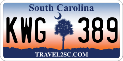 SC license plate KWG389