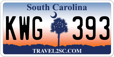SC license plate KWG393
