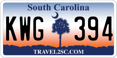 SC license plate KWG394