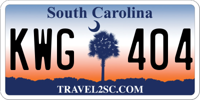 SC license plate KWG404