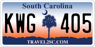 SC license plate KWG405