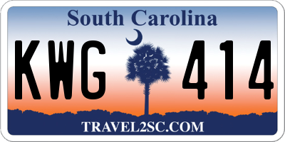SC license plate KWG414