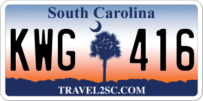 SC license plate KWG416