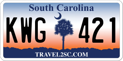SC license plate KWG421