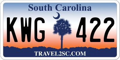 SC license plate KWG422