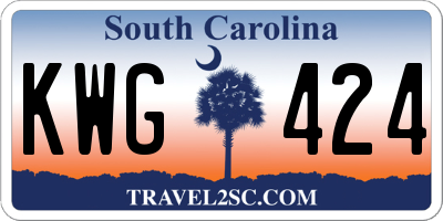 SC license plate KWG424
