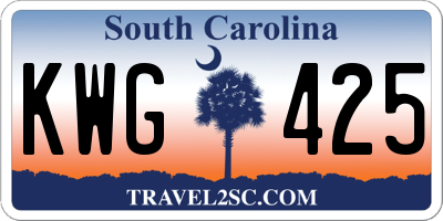 SC license plate KWG425
