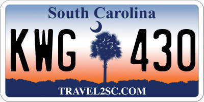 SC license plate KWG430