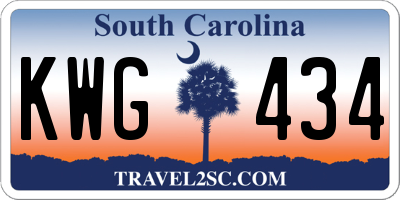 SC license plate KWG434