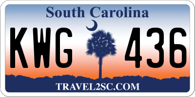 SC license plate KWG436