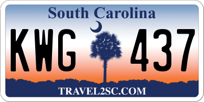 SC license plate KWG437