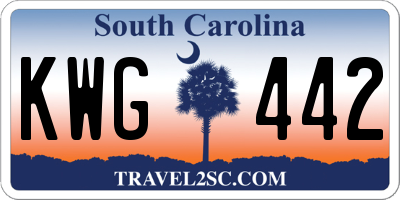 SC license plate KWG442