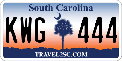 SC license plate KWG444