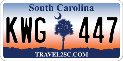 SC license plate KWG447