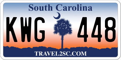 SC license plate KWG448