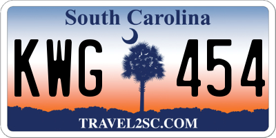 SC license plate KWG454