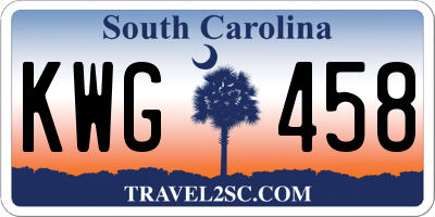 SC license plate KWG458