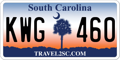 SC license plate KWG460