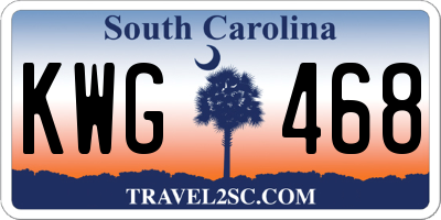 SC license plate KWG468