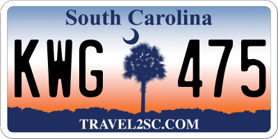 SC license plate KWG475