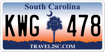 SC license plate KWG478
