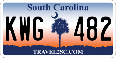 SC license plate KWG482