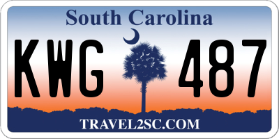 SC license plate KWG487