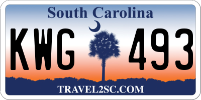SC license plate KWG493