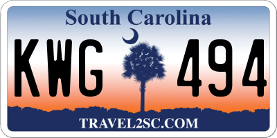 SC license plate KWG494