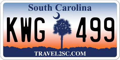 SC license plate KWG499