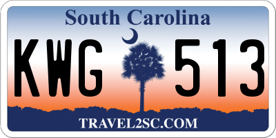 SC license plate KWG513