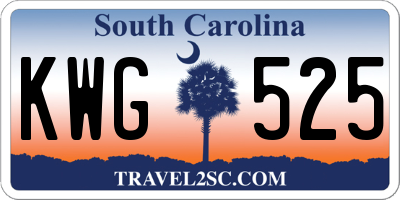 SC license plate KWG525