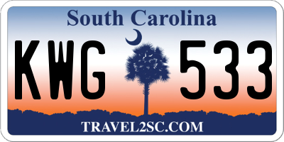 SC license plate KWG533