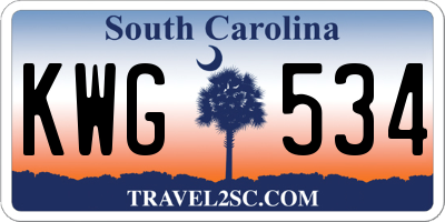 SC license plate KWG534