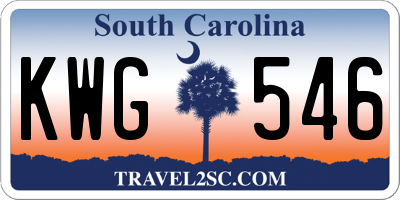 SC license plate KWG546