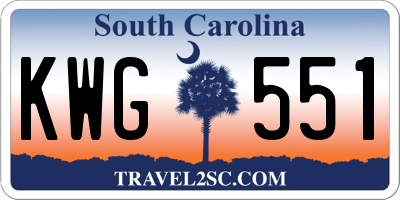 SC license plate KWG551
