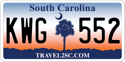 SC license plate KWG552
