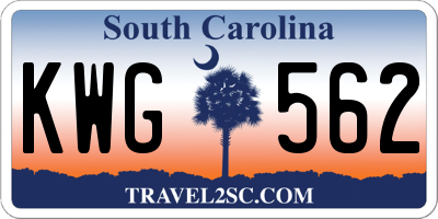 SC license plate KWG562