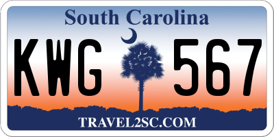 SC license plate KWG567