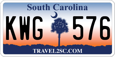 SC license plate KWG576