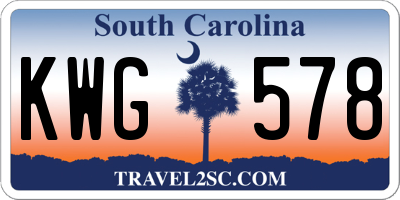 SC license plate KWG578
