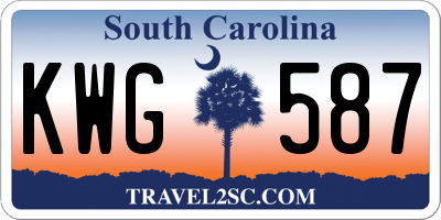 SC license plate KWG587