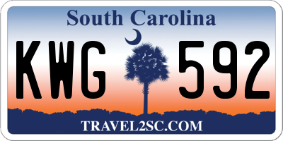 SC license plate KWG592