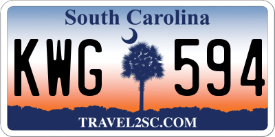 SC license plate KWG594