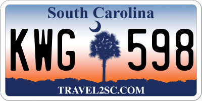 SC license plate KWG598